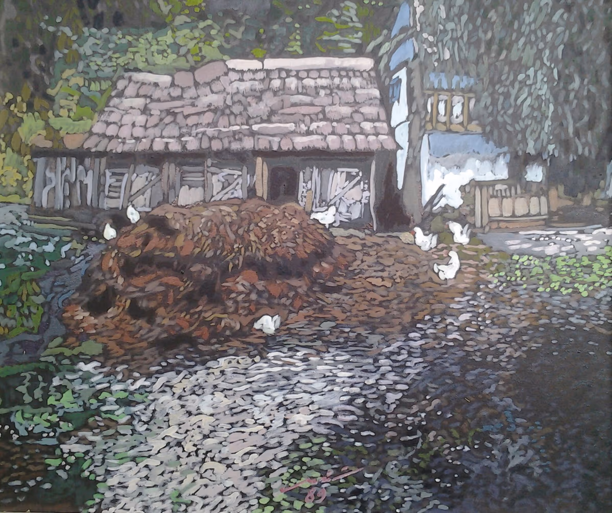 Chickens, 1989, 60x50cm
