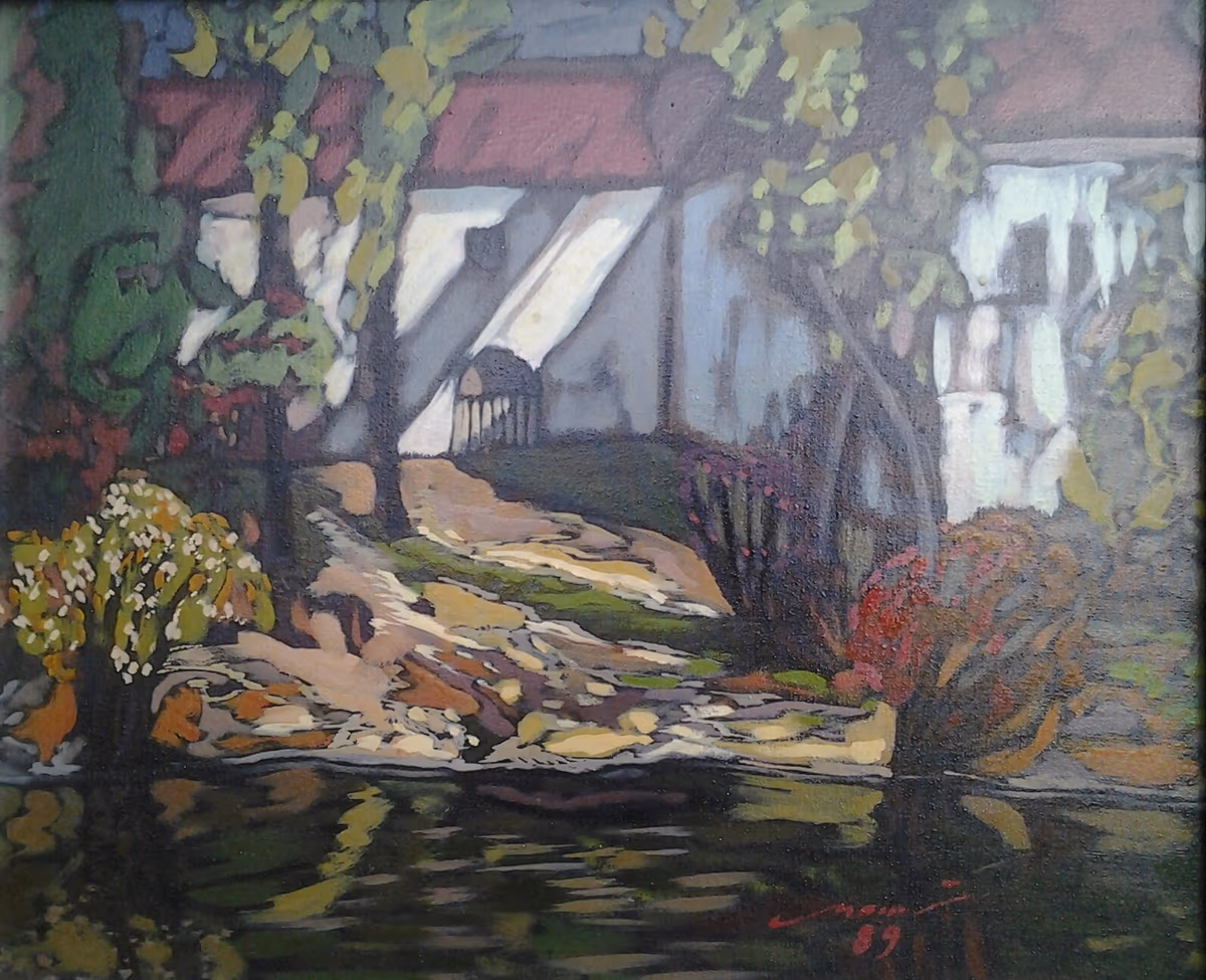 House by the water, 1989, 60x50cm