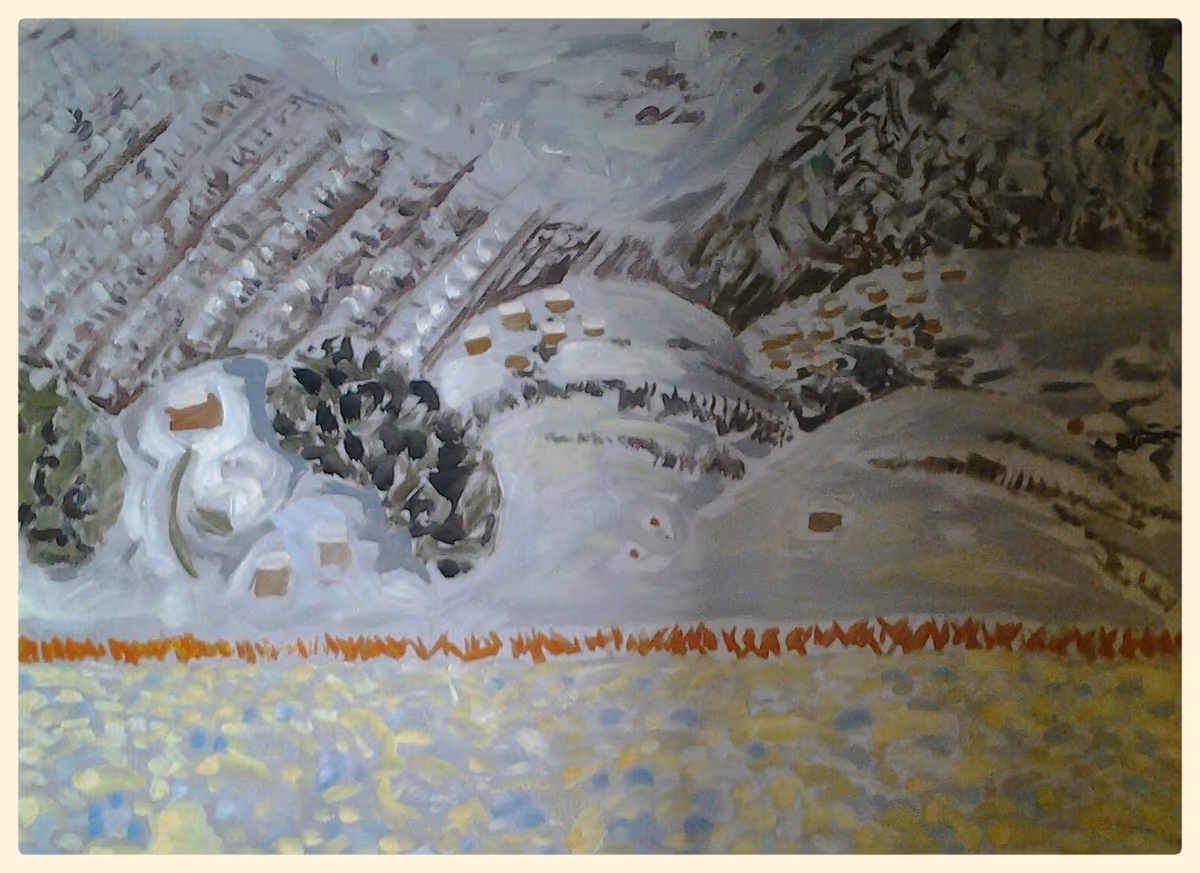 The first snow, 1987, 75x55cm