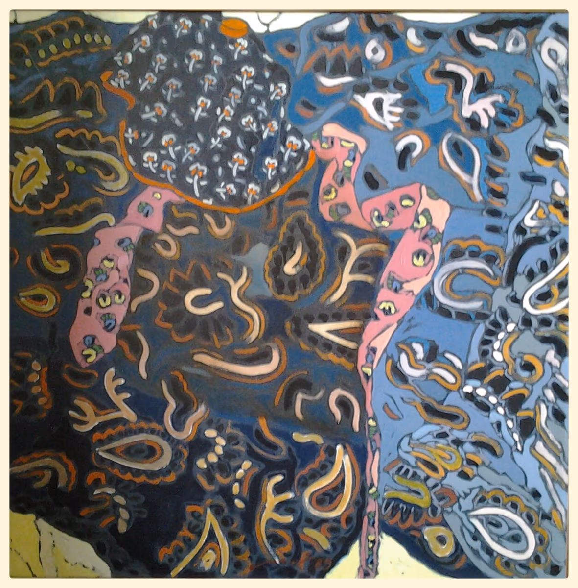 Colorful scarves, 1989, 80x80cm