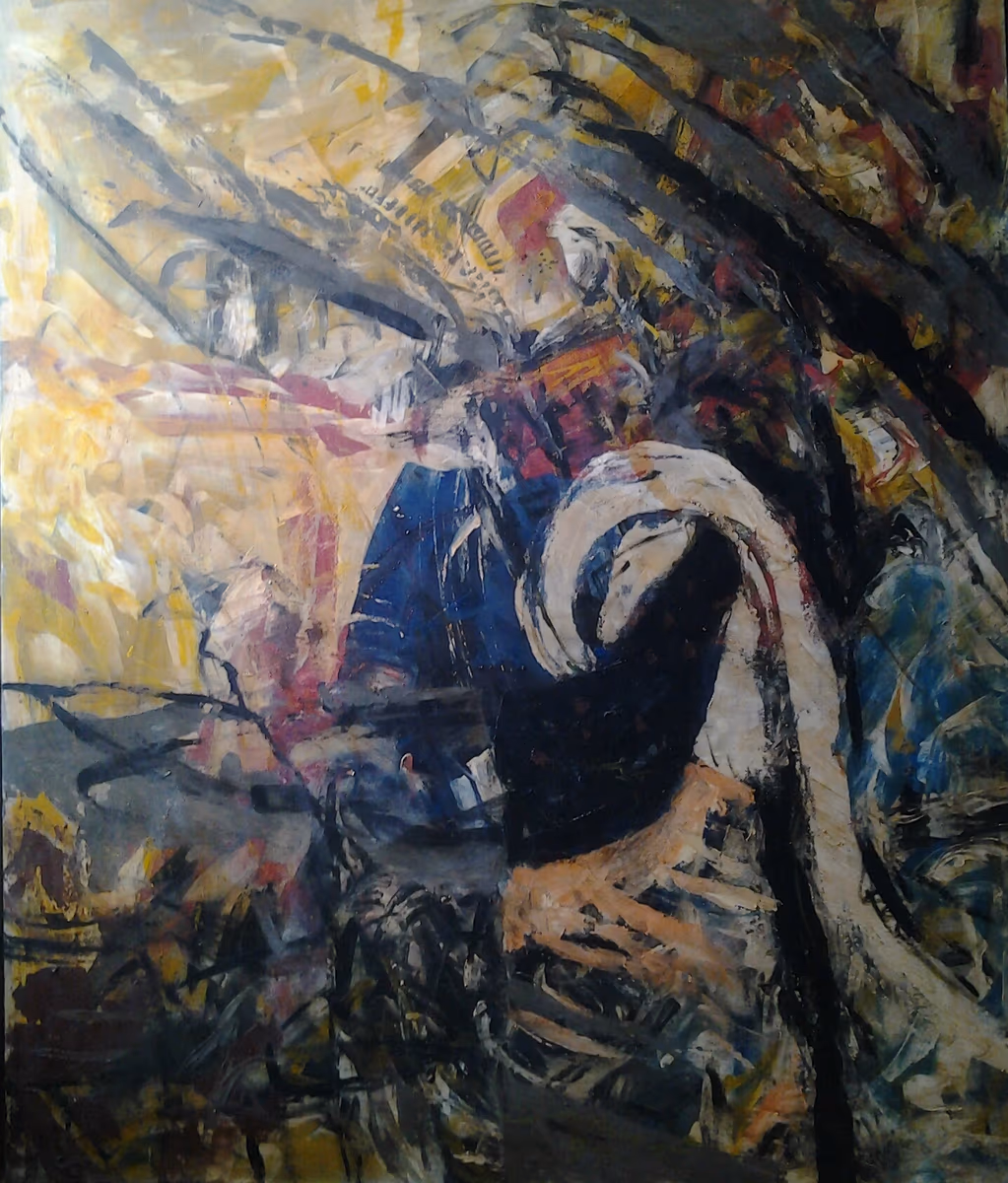 The swan and the boat, 1991, 110x130cm