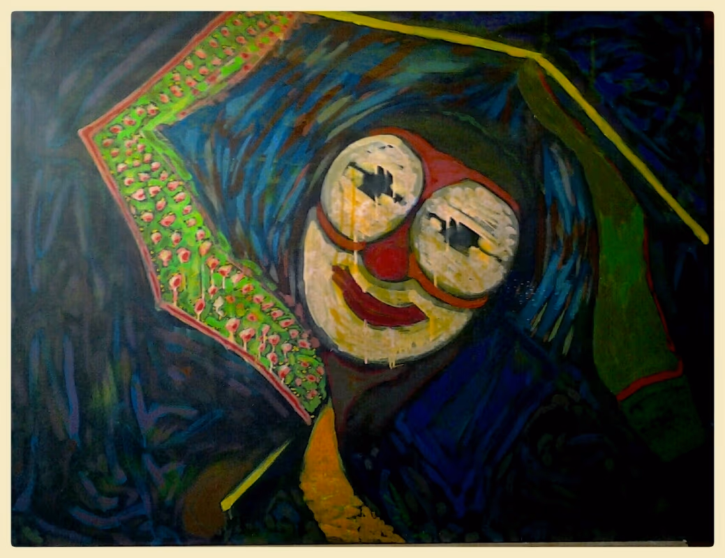 Smile under the umbrella, 1986, 130x100cm