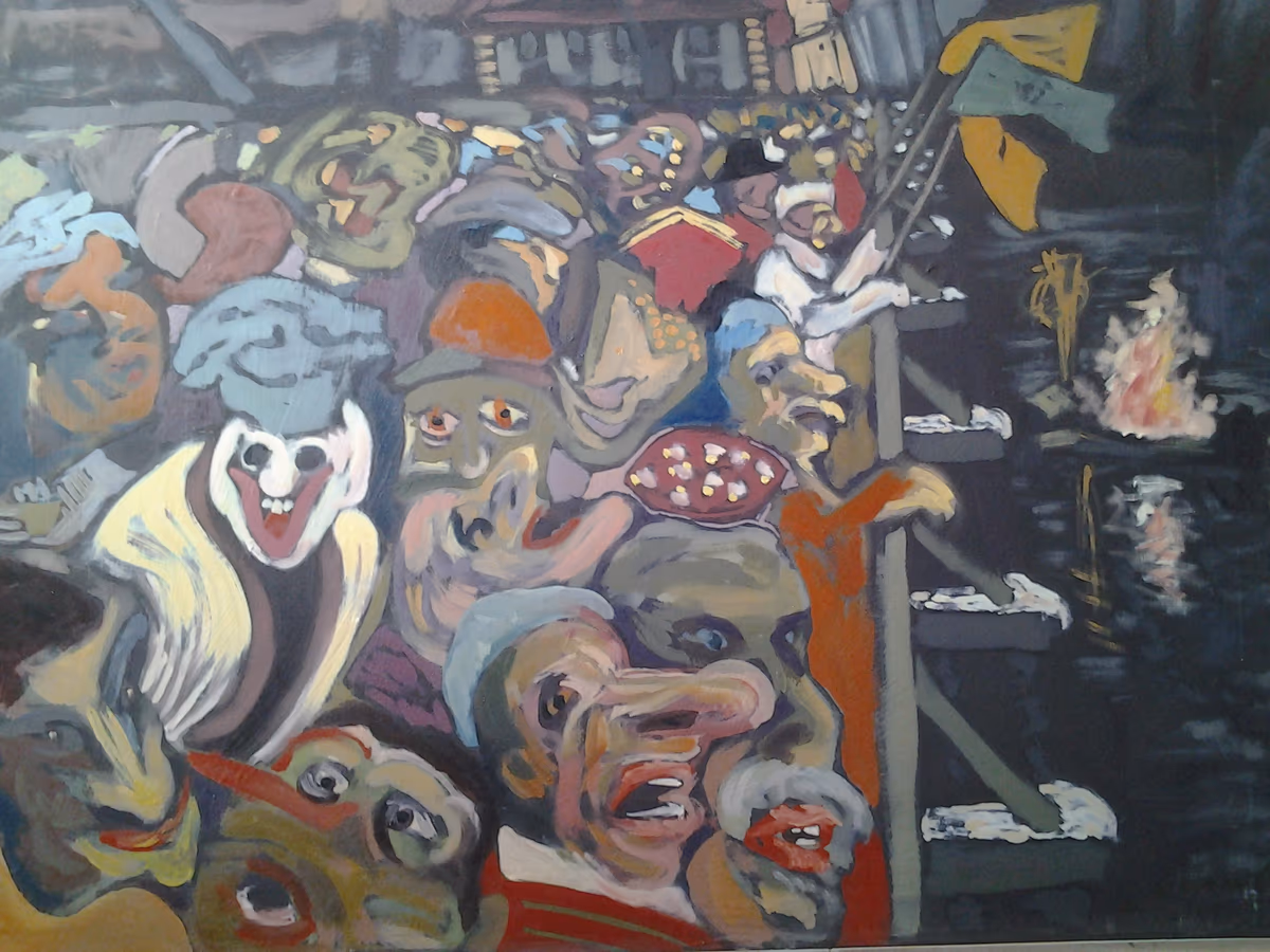 The funeral of the curent, 1985, 100x80cm