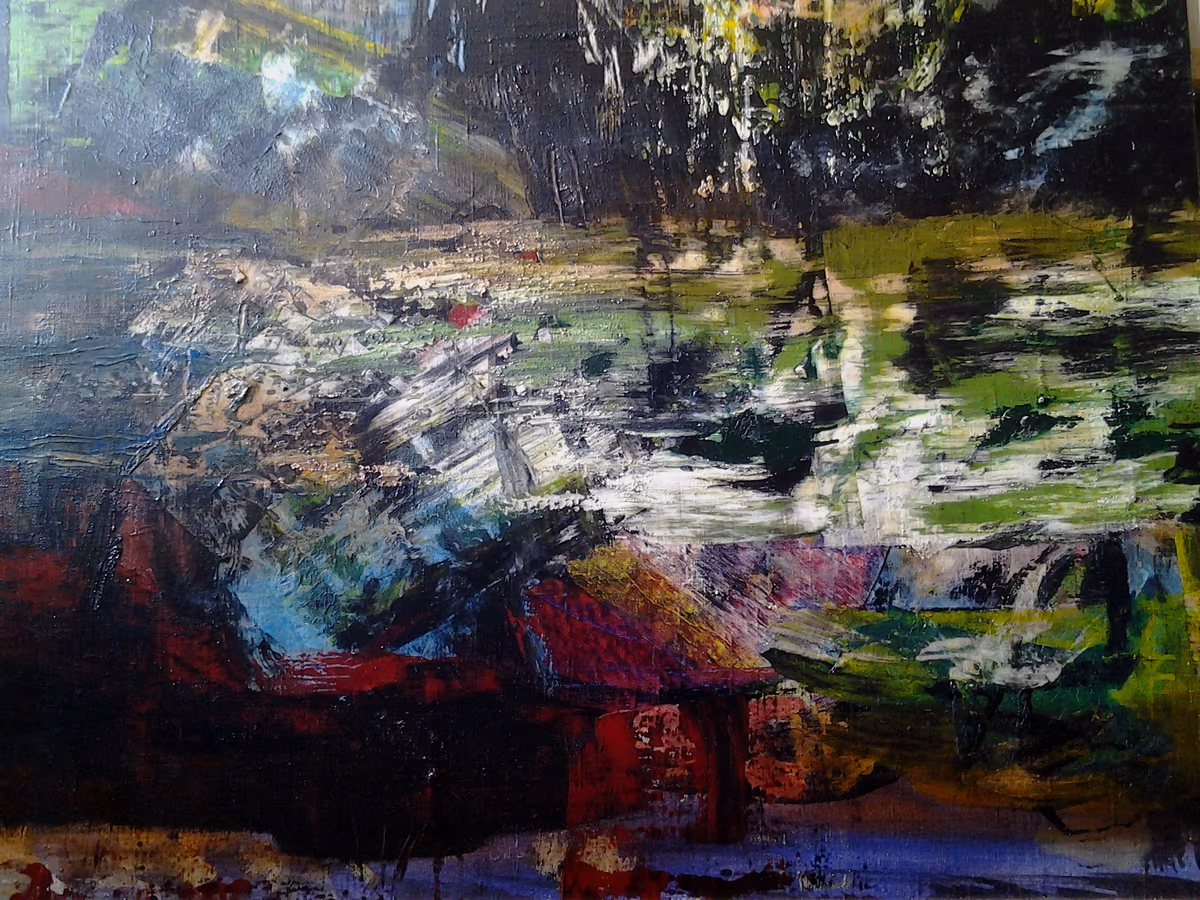 Trees above the river, 1997, 100x80cm