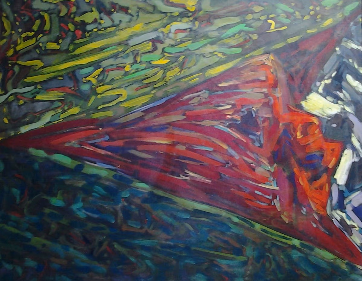 Lying mask, 1986, 90x70cm