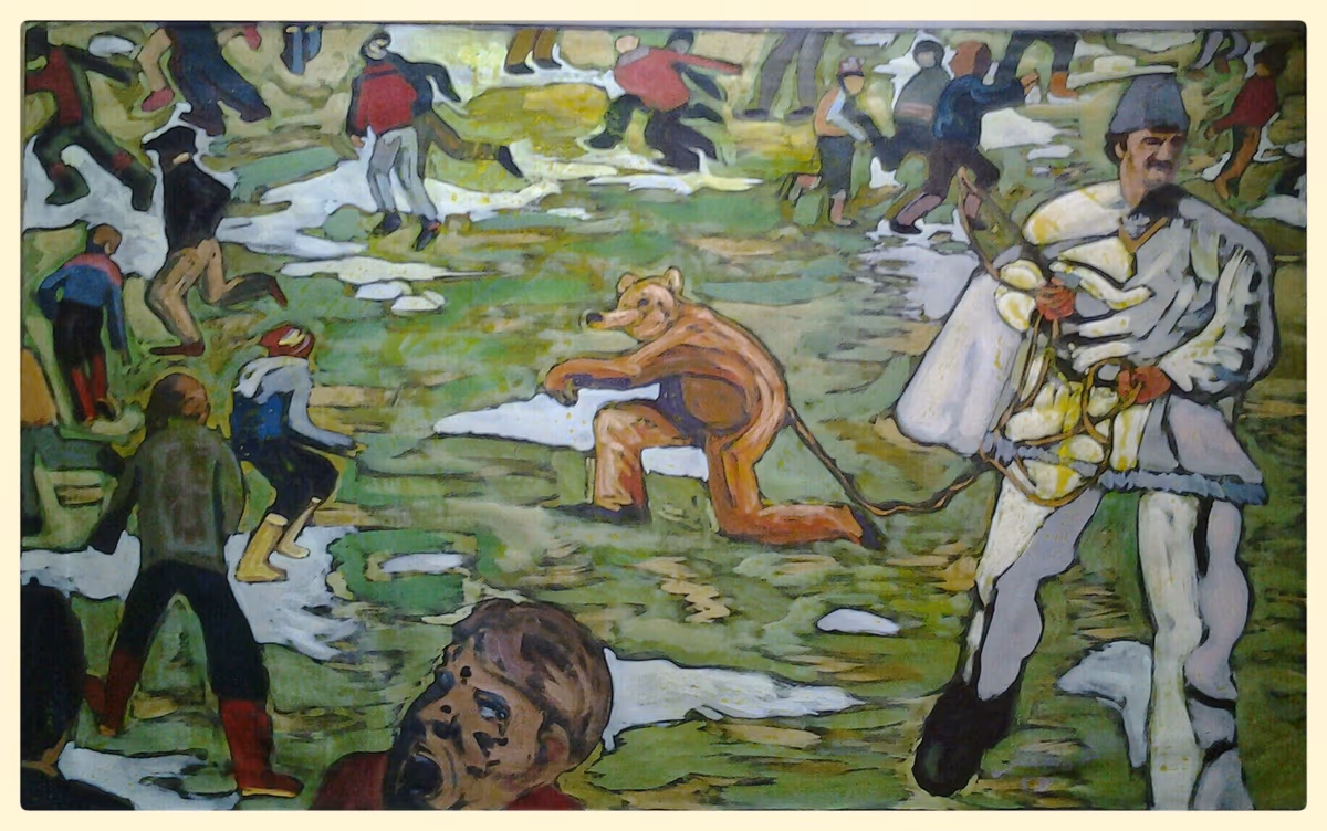 Chasing the bear, 1985, 100x80cm