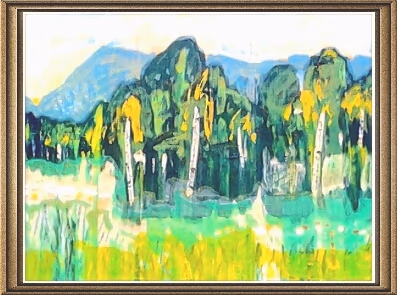 White birch trees, 2007, 70x50cm