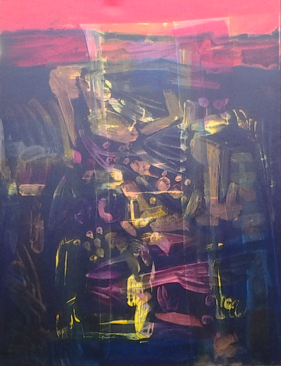 The sun is saying goodbye, setting, 2008, 100x130cm