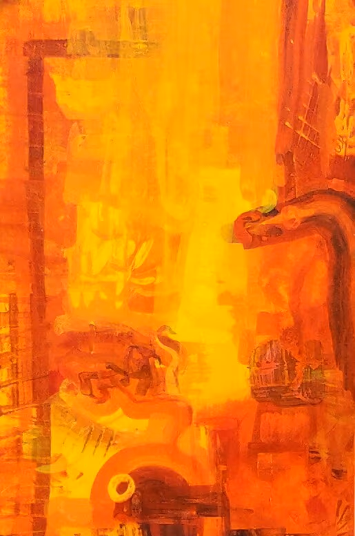 A swan in the yellow Soča, 2010, 80x120cm